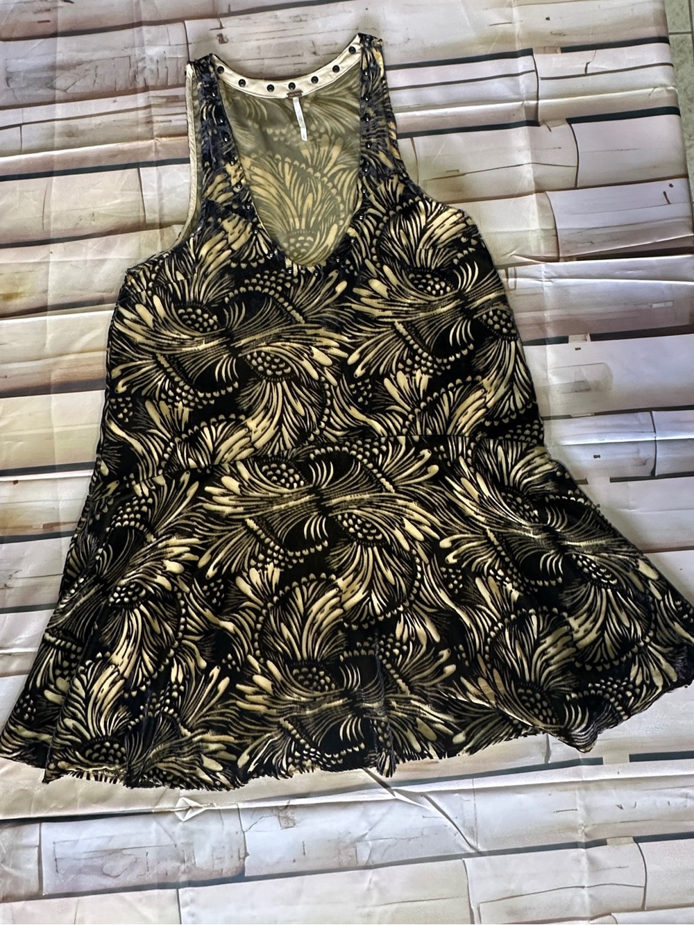 Free People Velvet Burnout Floral Sleeveless Dress Size S